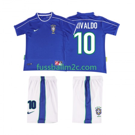 Fußballtrikots Brasilien RIVALDO 10 Retro Kinder Auswärts Trikotsatz 1998 Fußballtrikots Brasilien RIVALDO 10 Retro Kinder Auswärts Trikotsatz 1998